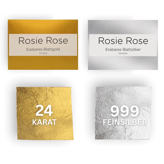 Essbare Blattfolie - 24 Karat Gold & 999er Silber- - ROSIE ROSE