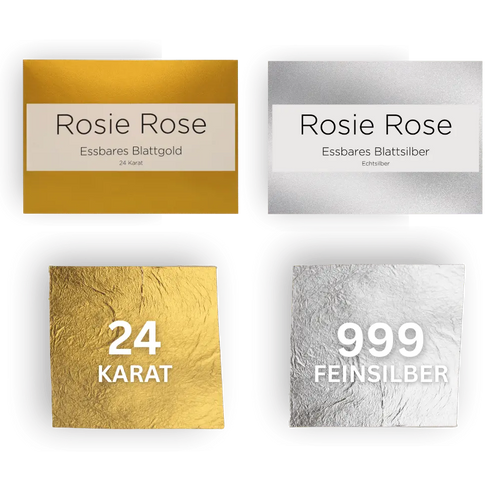 Essbare Blattfolie - 24 Karat Gold & 999er Silber- - ROSIE ROSE