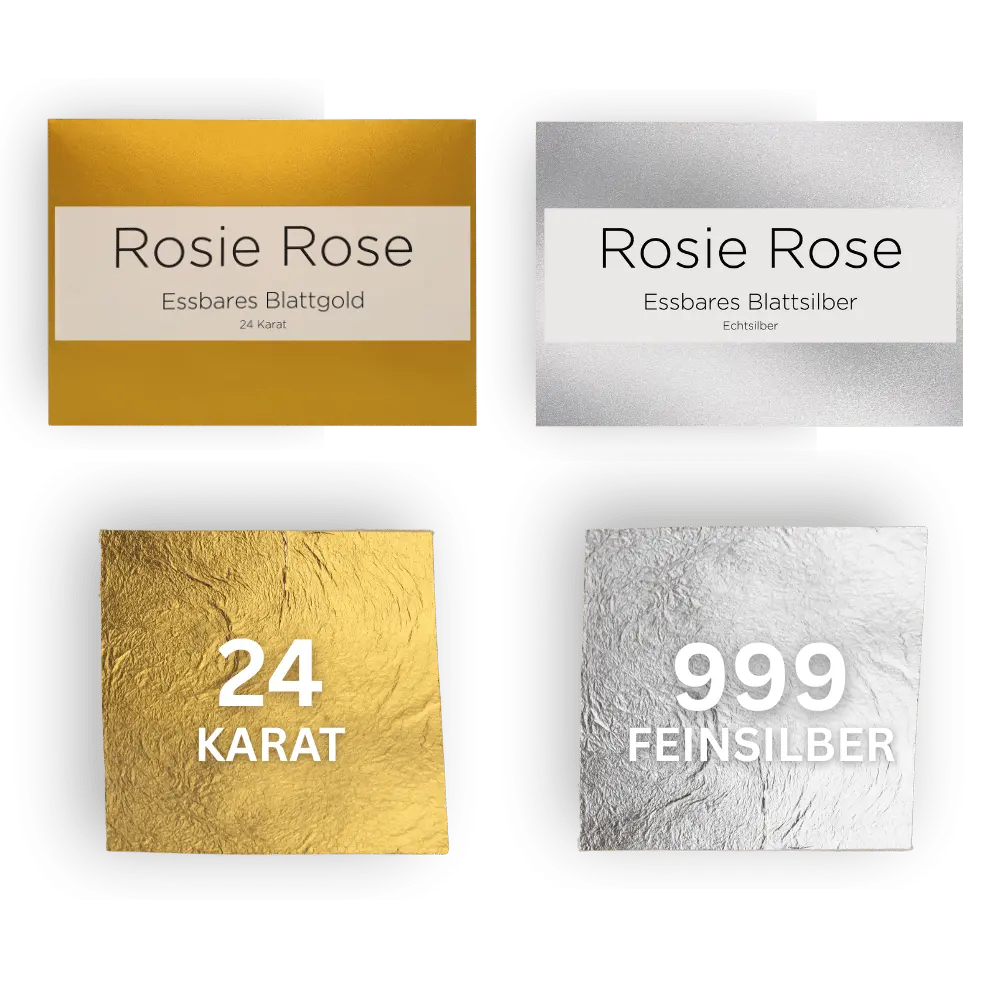 Essbare Blattfolie - 24 Karat Gold & 999er Silber- - ROSIE ROSE