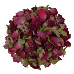 Getrocknete Rosenblüten in Dunkel Pink als Kreis