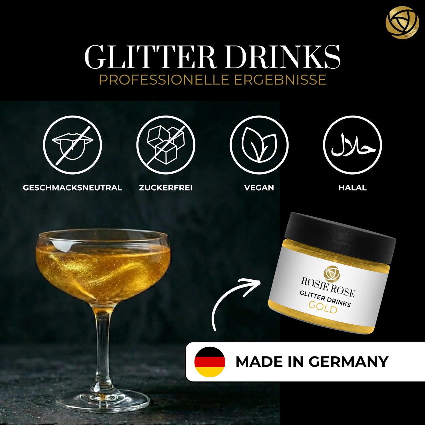 Glitter Drinks - Glitter für deine Drinks ROSIE ROSE