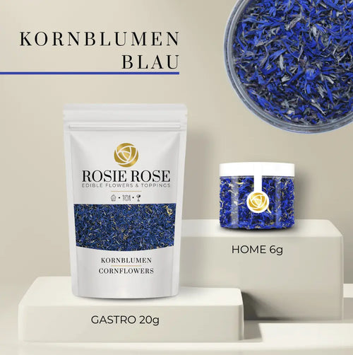 Kornblumenblüten - Essbare getrocknete Blütenblätter- Blau / Gastro - 20g- ROSIE ROSE