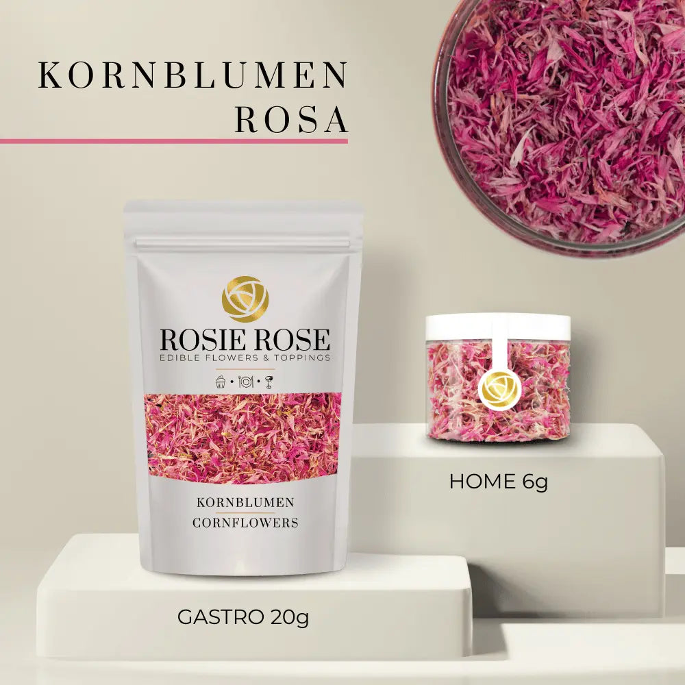 Kornblumenblüten - Essbare getrocknete Blütenblätter- Rosa / Gastro - 20g- ROSIE ROSE