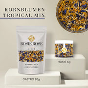 Kornblumenblüten - Essbare getrocknete Blütenblätter- Tropical Mix / Gastro - 20g- ROSIE ROSE