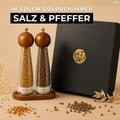 Salz & Pfeffer Set mit edlem Goldschimmer - inklusive Geschenkbox