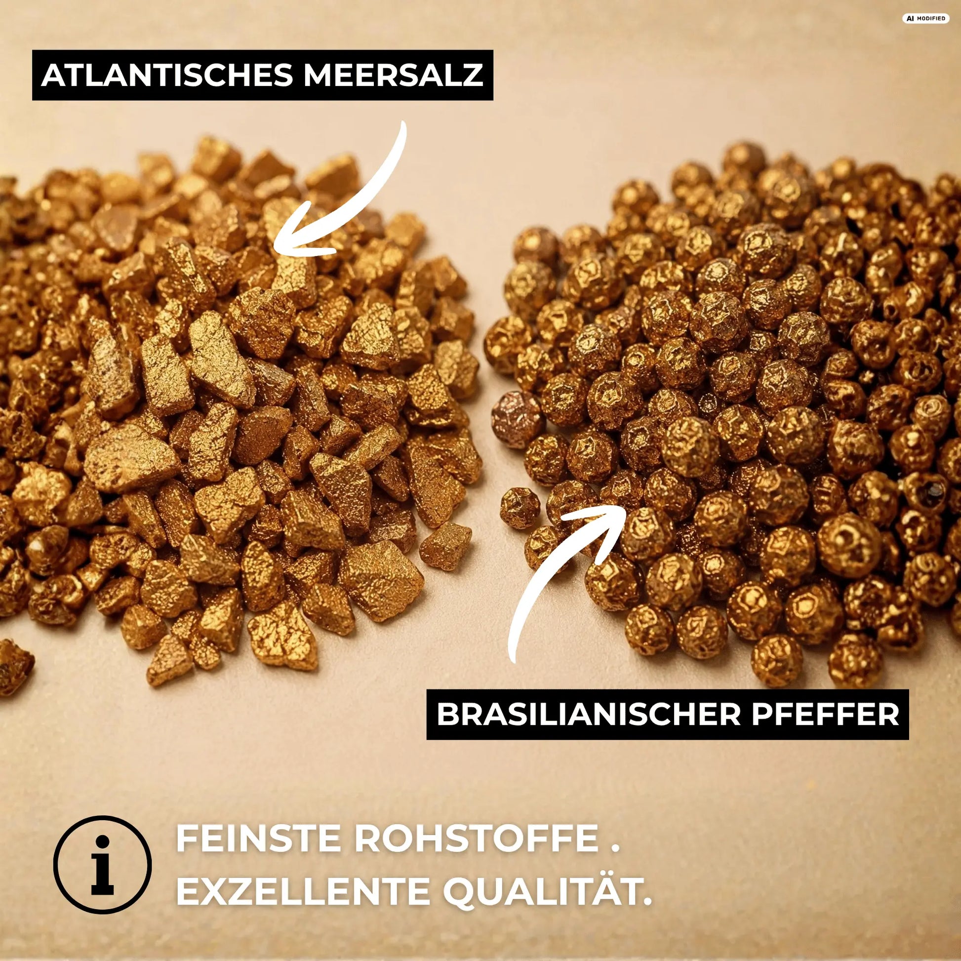 Salz & Pfeffer Set mit edlem Goldschimmer - inklusive Geschenkbox