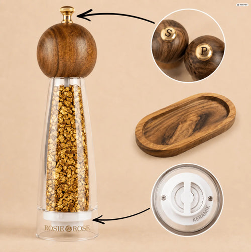 Salz & Pfeffer Set mit edlem Goldschimmer - inklusive Geschenkbox