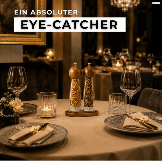 Salz & Pfeffer Set mit edlem Goldschimmer - inklusive Geschenkbox