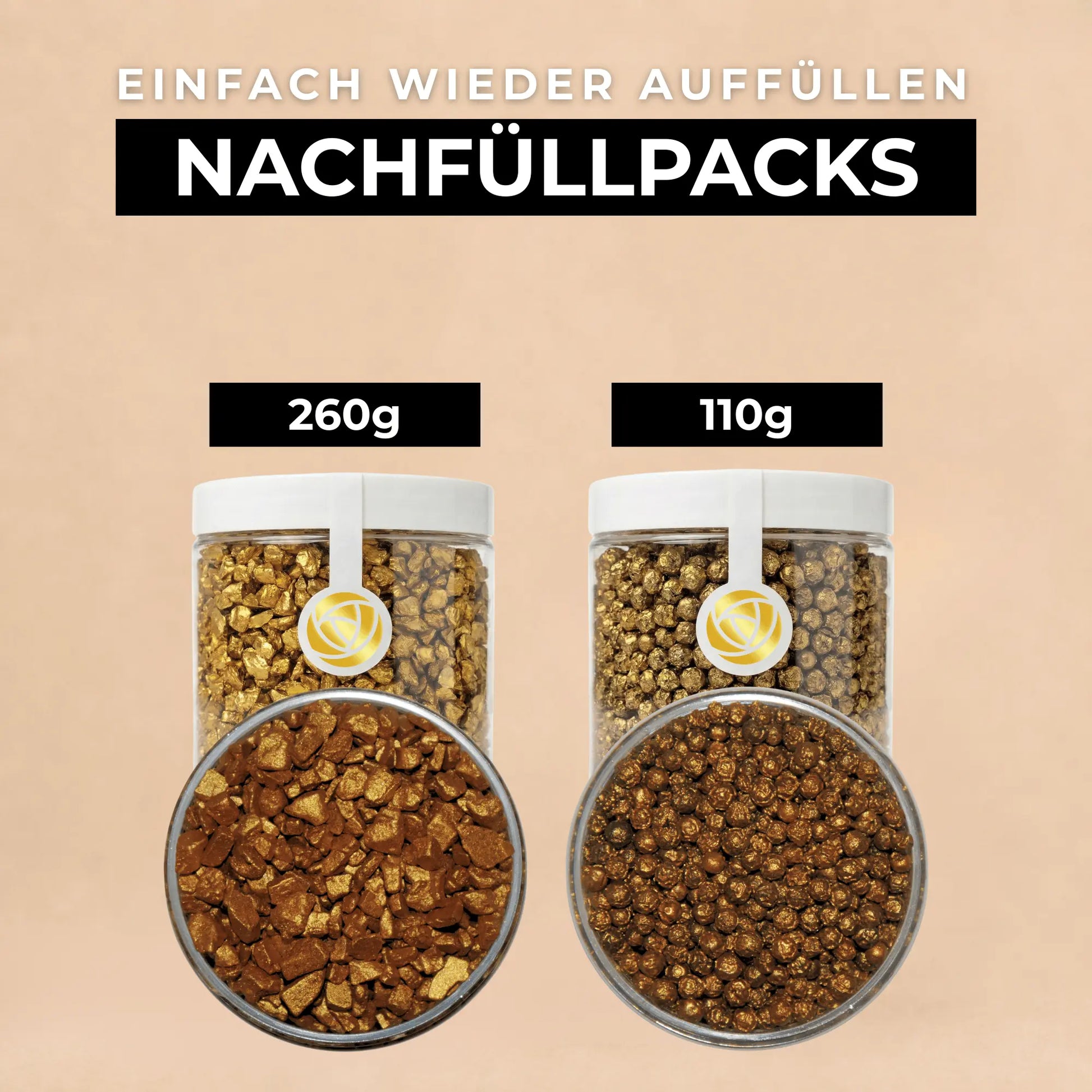 Salz & Pfeffer Set mit edlem Goldschimmer - inklusive Geschenkbox