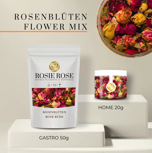Rosenblüten - Essbare getrocknete Blüten- Flower Mix / Gastro - 50g- ROSIE ROSE