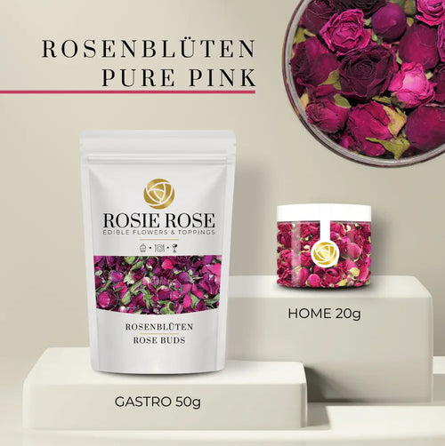 Rosenblüten - Essbare getrocknete Blüten- Pure Pink / Gastro - 50g- ROSIE ROSE