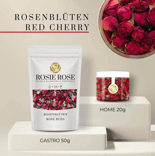 Rosenblüten - Essbare getrocknete Blüten- Red Cherry / Gastro - 50g- ROSIE ROSE