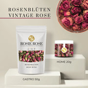 Rosenblüten - Essbare getrocknete Blüten- Vintage Rose / Gastro - 50g- ROSIE ROSE